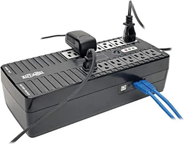 Alt view image 8 of 10 - Tripp Lite 750VA UPS Battery Backup, 450W Eco Green, USB, RJ11, 12 Outlets (ECO750UPS), Black (ECO750UPS)