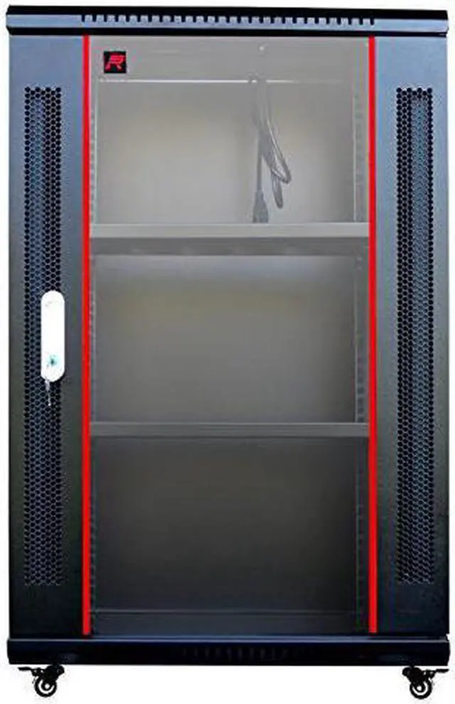 Main image of Sysracks 15U 18 inch Depth Wall Mount Server Cabinet Enclosure Rack Glass Door - 8-Way PDU - Cooling Fan - 2 Vented Shelves - Feet - Hardware (4335249826)