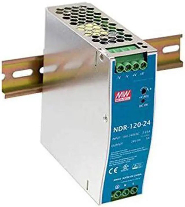 Main image of MEAN WELL NDR-120-24 Single Output Industrial DIN Rail Power Supply, 24 Volts 5 Amps 120 Watts (NDR-120-24)