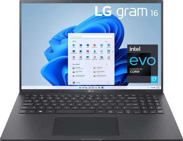 Main image of LG - gram 16 WQXGA IPS Laptop Intel Evo Platform 11th Gen Intel Core i7 16GB RAM 1TB NVMe SSD - Black (16Z90P-K.AAB9U1)