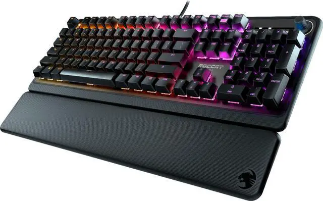Alt view image 2 of 2 - ROCCAT - Pyro Full-size Wired Mechanical Linear Switch Gaming Keyboard with RGB, Brushed Aluminum Top, and Detachable Palm Rest - Black (ROC-12-622)