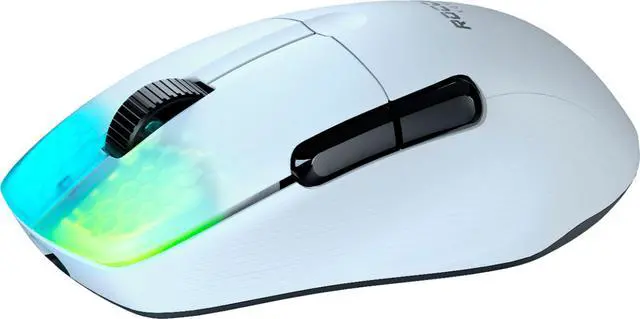 Alt view image 4 of 11 - roccat kone pro air ergonomic performance wireless pc gaming mouse with 19k dpi optical sensor, aluminum scroll wheel, & aimo rgb lighting - white