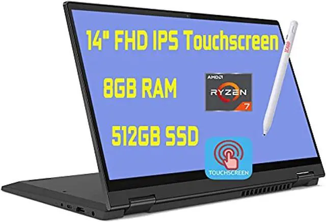 Main image of Lenovo Flex 5 2 in 1 Laptop 14" FHD IPS Touchscreen AMD 8-Core Ryzen 7 4700U (Beats i7-10510U) 8GB DDR4 512GB PCIe SSD Dolby Fingerprint Backlit Webcam Win 10 + Pen