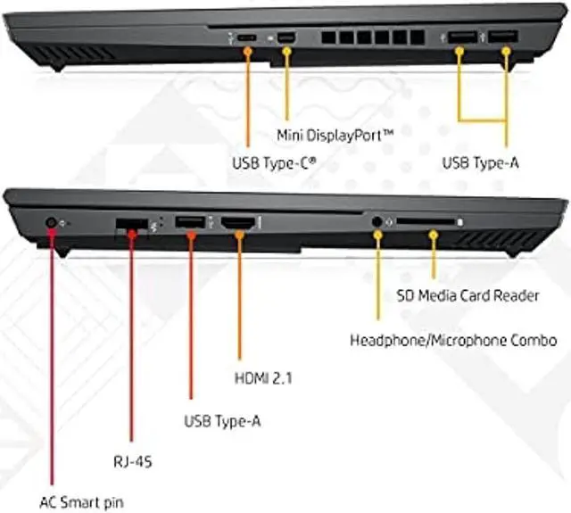 Alt view image 4 of 7 - HP Omen 15.6" Laptop Computer - AMD Ryzen 7 5800H Processor, NVIDIA GeForce RTX 3070 Graphics, 15.6" FHD IPS 144Hz Display, 16GB DDR4-3200 RAM, 1TB PCIe NVMe M.2 SSD, Windows 11 Home OS (15-en1570wm)