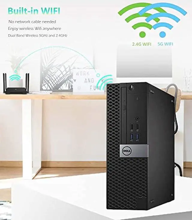 Alt view image 2 of 5 - DELL OptiPlex 3040 SFF Desktop Computer Intel Quad Core i5-6500 3.2GHz up to 3.6GHz 16GB New 1TB SSD Built-in WiFi  and  Bluetooth HDMI Dual Monitor Support Wireless Keyboard  and  Mouse Win10 Pro (Re
