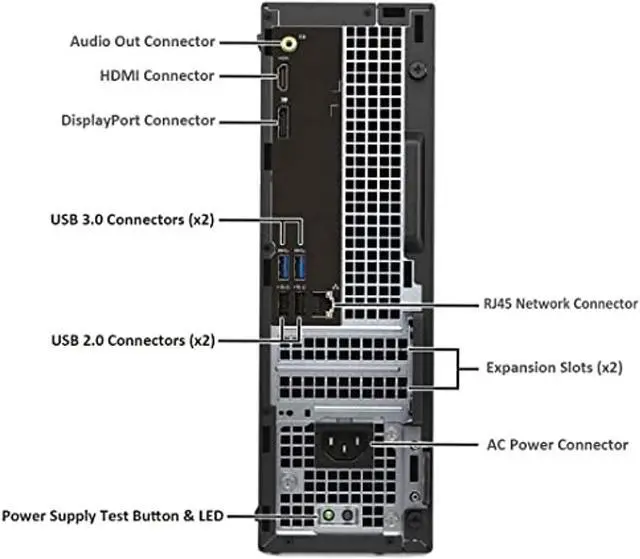 Alt view image 4 of 5 - DELL OptiPlex 3040 SFF Desktop Computer Intel Quad Core i5-6500 3.2GHz up to 3.6GHz 16GB New 1TB SSD Built-in WiFi  and  Bluetooth HDMI Dual Monitor Support Wireless Keyboard  and  Mouse Win10 Pro (Re