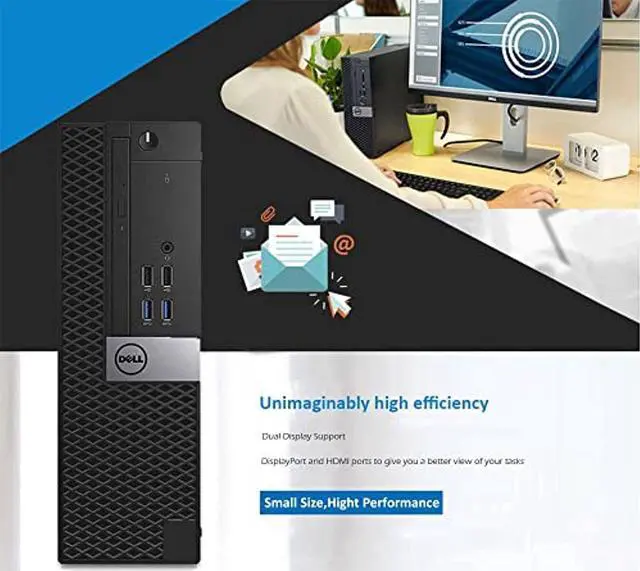 Alt view image 5 of 5 - DELL OptiPlex 3040 SFF Desktop Computer Intel Quad Core i5-6500 3.2GHz up to 3.6GHz 16GB New 1TB SSD Built-in WiFi  and  Bluetooth HDMI Dual Monitor Support Wireless Keyboard  and  Mouse Win10 Pro (Re