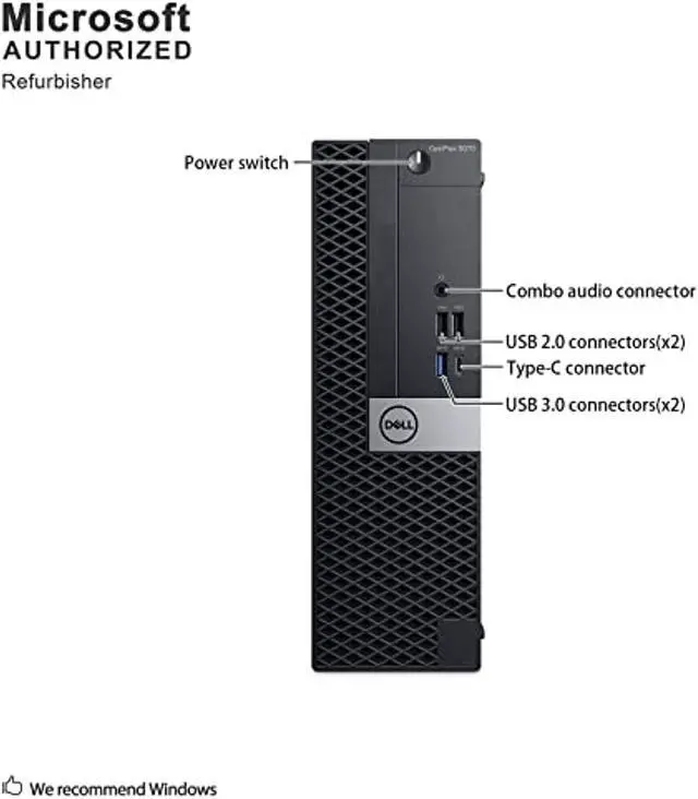 Alt view image 5 of 5 - Dell OptiPlex 5070 SFF High Performance Desktop Computer, Intel Six Core i5-9500 up to 4.4GHz, 16G DDR4, 256G SSD, WiFi, BT, 4K Support, DP, HDMI, Win 10 Pro 64 English/Spanish/Frenc (OPTIPLEX5070SFF)