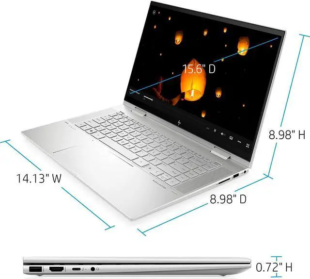 Alt view image 5 of 5 - 2022 HP Envy X360 2-in-1 Laptop | 15.6" FHD IPS 400 nits Touchscreen | Intel Quad-Core i5-1135G7 | Iris Xe Graphics | 16GB DDR4 512GB SSD | Type-C | Thunderbolt 4 | WiFi 6 | Backlit | Window (341T5UA)