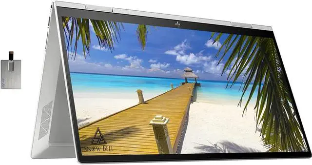 Main image of 2022 HP Envy X360 2-in-1 15.6" FHD Touchscreen Laptop, Intel Evo Platform Core i7 1255U, 16GB RAM, 512GB PCIe SSD, Backlit Keyboard, Intel Iris Xe Graphics, Win 11 Pro, Silver, 32GB USB Card