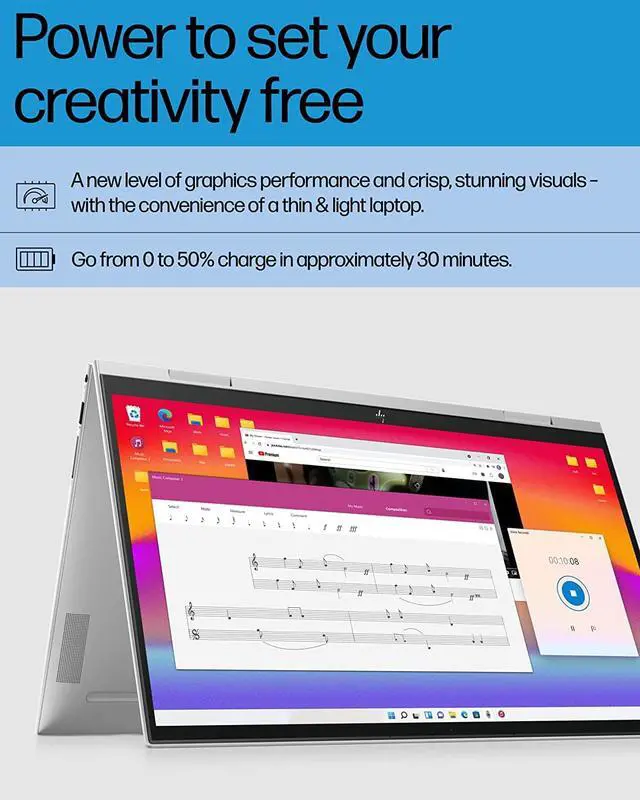 Alt view image 4 of 5 - HP Envy x360 Convertible 15-inch Laptop, Intel Core i7-1260P Processor, Intel Iris Xe Graphics, 16 GB RAM, 1 TB SSD, Windows 11 Home (15-es2026nr, Natural Silver Aluminum) (677J0UA#ABA)