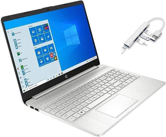 Alt view image 2 of 5 - HP 15.6" Full HD IPS Touchscreen Premium Laptop | Intel Core i5-1135G7 | Intel Iris Xe Graphics | HDMI | 32GB DDR4 | 1TB SSD | Windows 11 Home S Mode | Silver | with USB3.0 HUB Bundle
