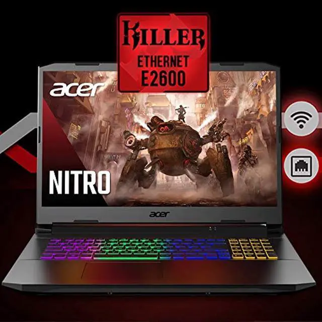 Alt view image 5 of 5 - Acer Nitro 5 AN517-41-R0RZ Gaming Laptop, AMD Ryzen 7 5800H (8-Core) | NVIDIA GeForce RTX 3060 Laptop GPU | 17.3" FHD 144Hz IPS Display | 16GB DDR4 | 1TB NVMe SSD | WiFi 6 | RGB Backli (AN517-54-79L1)