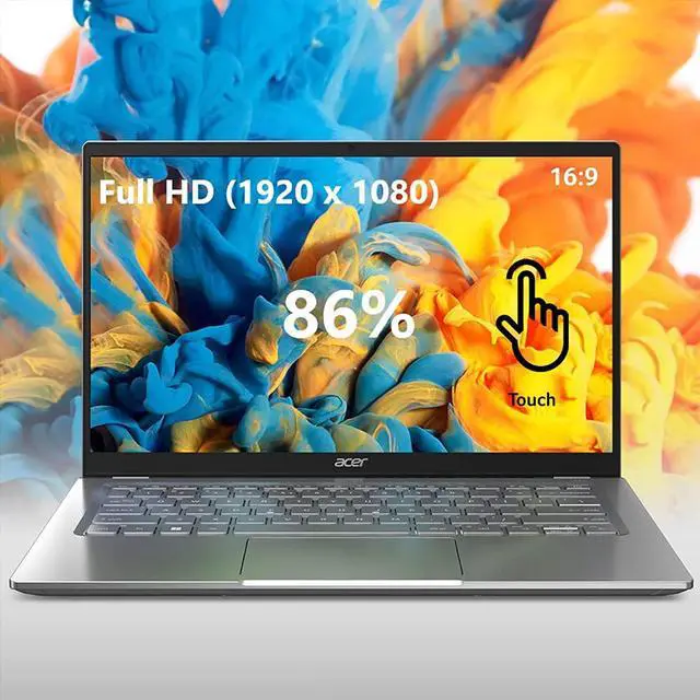 Alt view image 3 of 5 - Acer Swift 3 SF314-512T-56CT Thin  and  Light Laptop | 14" FHD Touch | Intel Core i5-1240P | Intel Iris Xe Graphics | 16GB LPDDR4X | 512GB SSD | Intel Wi-Fi 6E | Backlit Keyboard | Wind (NX.K7FAA.001)