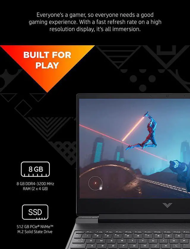 Alt view image 4 of 5 - Victus by HP 15 Gaming Laptop, NVIDIA GeForce RTX 3050 Ti, 12th Gen Intel Core i5, 8 GB RAM, 512 GB SSD, Full HD IPS Display, Windows 11 Home, Backlit Keyboard, Enhanced Thermals (15-fa0 (63U66UA#ABA)