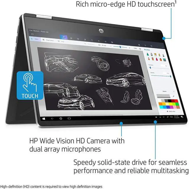 Alt view image 3 of 5 - HP Pavilion x360 14 Convertible 2-in-1 Laptop, 14 HD Touchscreen Display, Intel Core i5, 8 GB DDR4 RAM, 512 GB SSD Storage, Windows 10 Home, Backlit Keyboard (14-dh2010nr, 2020 Model) (9UQ99UA#ABA)