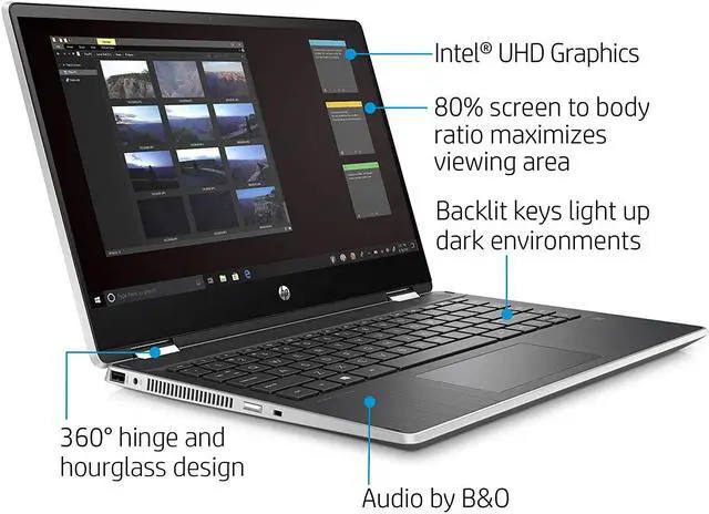 Alt view image 4 of 5 - HP Pavilion x360 14 Convertible 2-in-1 Laptop, 14 HD Touchscreen Display, Intel Core i5, 8 GB DDR4 RAM, 512 GB SSD Storage, Windows 10 Home, Backlit Keyboard (14-dh2010nr, 2020 Model) (9UQ99UA#ABA)