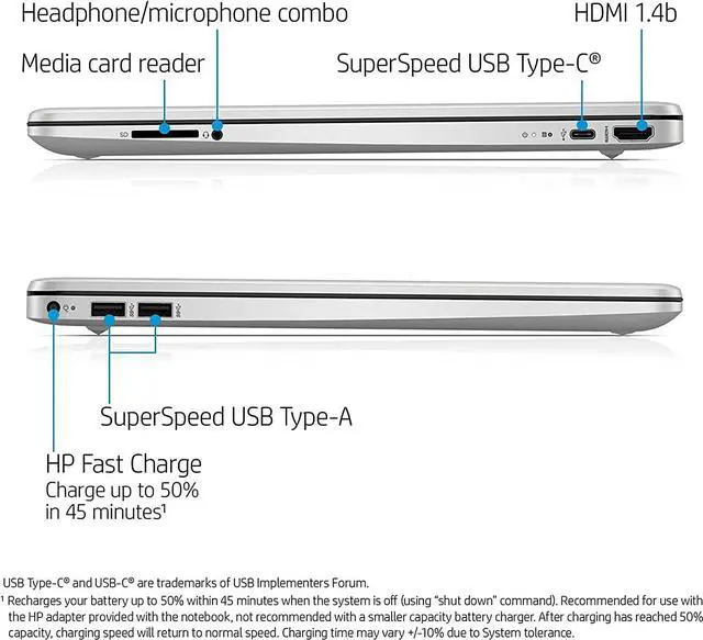 Alt view image 4 of 5 - HP [Windows 11 Pro] 15.6" HD Touchscreen Business Laptop, 11th Gen Intel Core i3-1115G4 Processor, 12GB RAM, 256GB SSD, HDMI, WiFi, Type-C, Long Battery Life, Silver, PCS