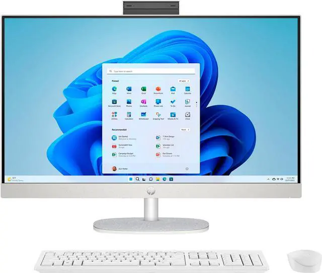Main image of HP - 27" Full HD Touch-Screen All-in-One with Adjustable Height - Intel Core i5 - 8GB Memory - 512GB SSD - Shell White (7G9S1AA#ABA)