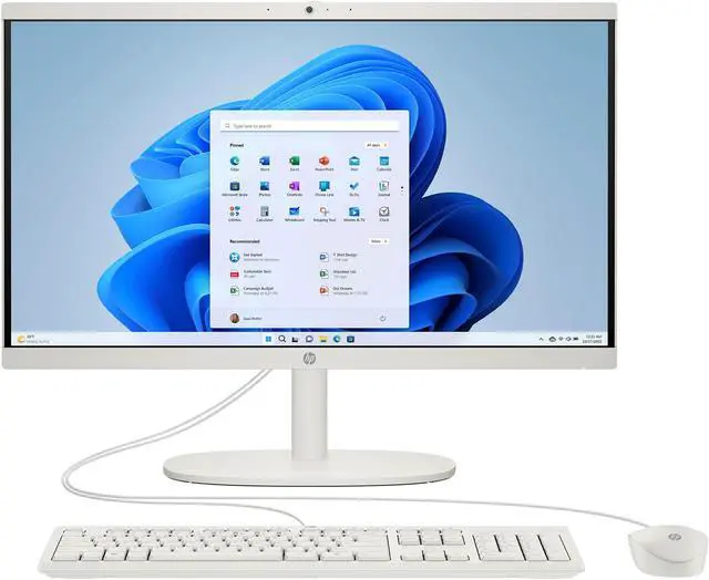 Main image of HP - 21.5" Full HD All-in-One - Intel Celeron - 4GB Memory - 128GB SSD - Cashmere White (22-DG0024)