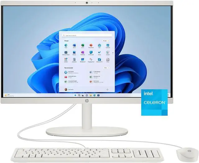 Alt view image 4 of 4 - HP - 21.5" Full HD All-in-One - Intel Celeron - 4GB Memory - 128GB SSD - Cashmere White (22-DG0024)