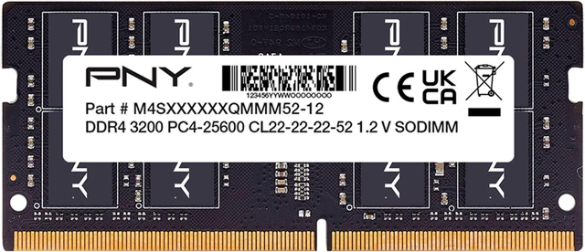 Main image of PNY - Performance 16GB 3200MH DDR4 DRAM CL22 SODIMM Notebook/Laptop Memory - Black (MN16GSD43200-TB)