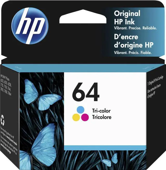 Main image of HP - 64 Standard Capacity Ink Cartridge - Tri-Color (N9J89AN#140)