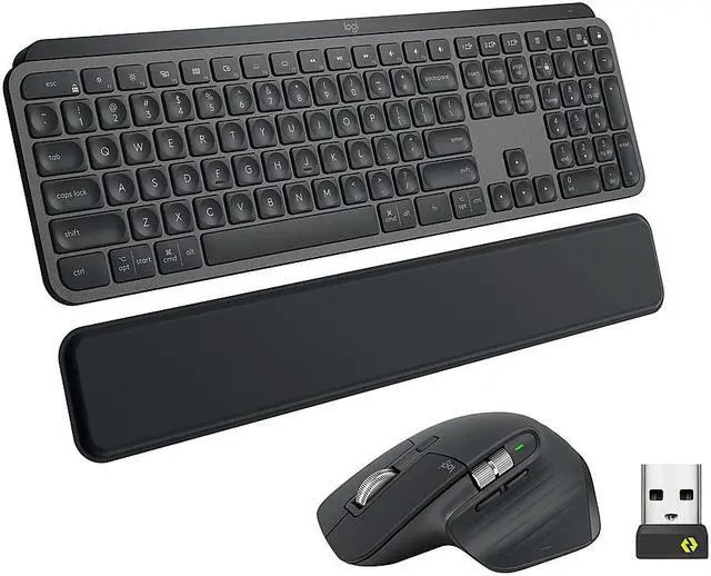Alt view image 2 of 2 - Logitech MX Keys Combo for Business Keyboard & Mouse - USB Wireless Bluetooth Keyboard - USB Wireless Bluetooth Mouse - Darkfield - 8000 dpi - Right-handed Only - Compatible with PC, Mac