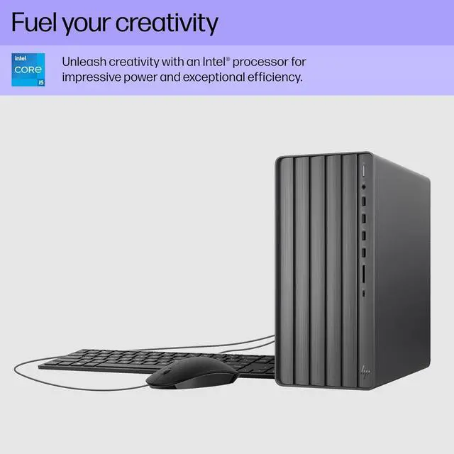 Alt view image 3 of 5 - HP Envy Desktop PC, Intel Core i5-14400, 8 GB RAM, 512 GB SSD, Intel UHD Graphics 730, Windows 11 Home, TE01-5012 (2024) (A07RQAA#ABA)