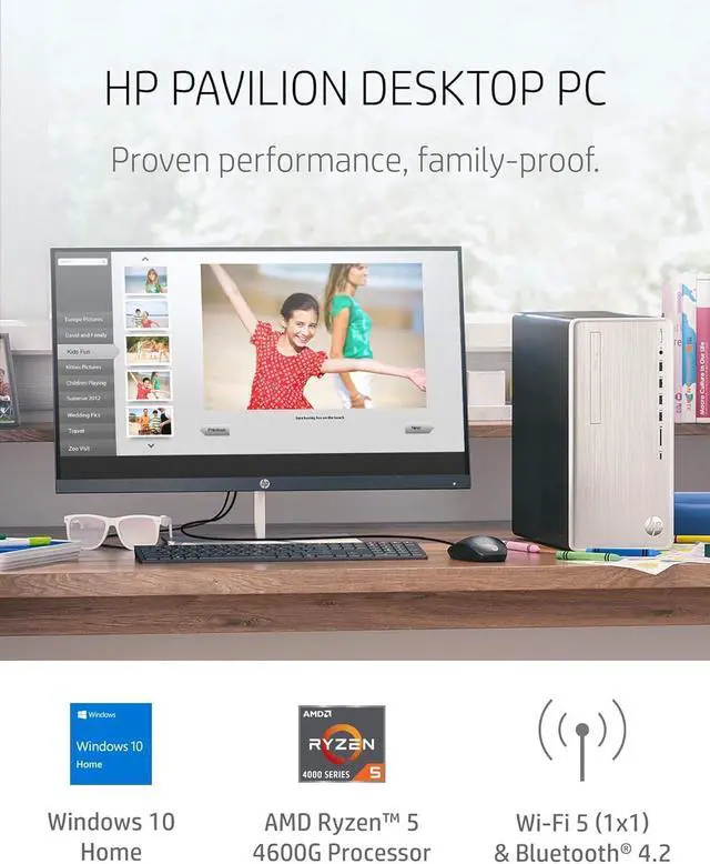 Alt view image 7 of 7 - HP Pavilion Desktop PC, AMD Ryzen 5 4600G Processor 6-core with Radeon Graphics, 12 GB DDR4-3200 SDRAM, 512 GB HD - Windows 10 Home, Multi-Display Capable, 5.1 Surround Sound (TP01-1140) (1J7L8AA#ABA)