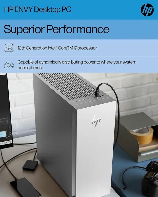Alt view image 3 of 6 - HP - ENVY Desktop - Intel Core i7-12700 - 16GB Memory - 1TB SSD - Natural silver (TE02-0030)