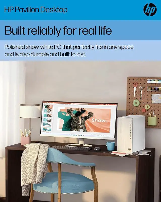 Alt view image 7 of 7 - HP Pavilion Desktop Computer, Intel Core i7-12700 Processor, Intel UHD Graphics 770, 12 GB RAM, 512 GB SSD, Windows 11 Home (TP01-3070, Snow White) (318B3AA#ABA)