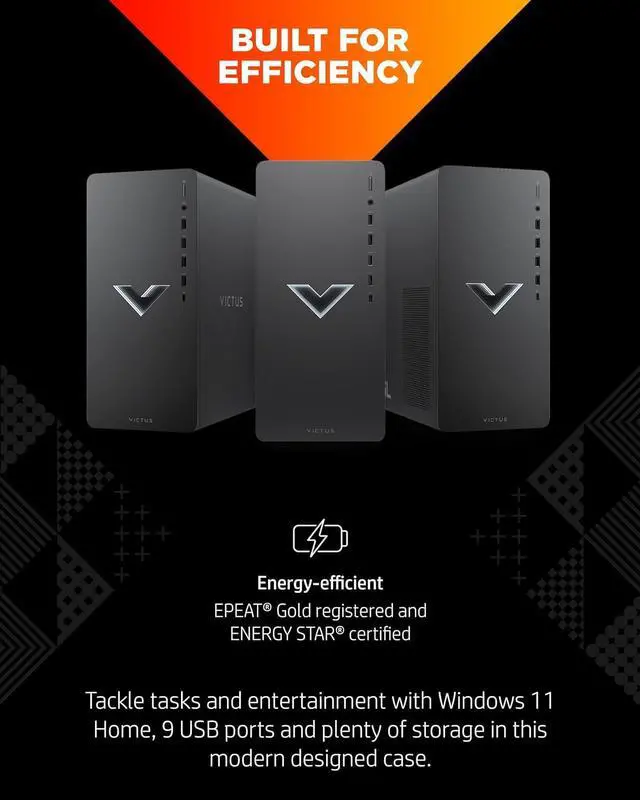 Alt view image 6 of 6 - HP - Victus 15L Gaming Desktop - AMD Ryzen 7 5700G - 16GB Memory - AMD Radeon RX 6600XT - 512GB SSD - Mica silver (TG02-0130)