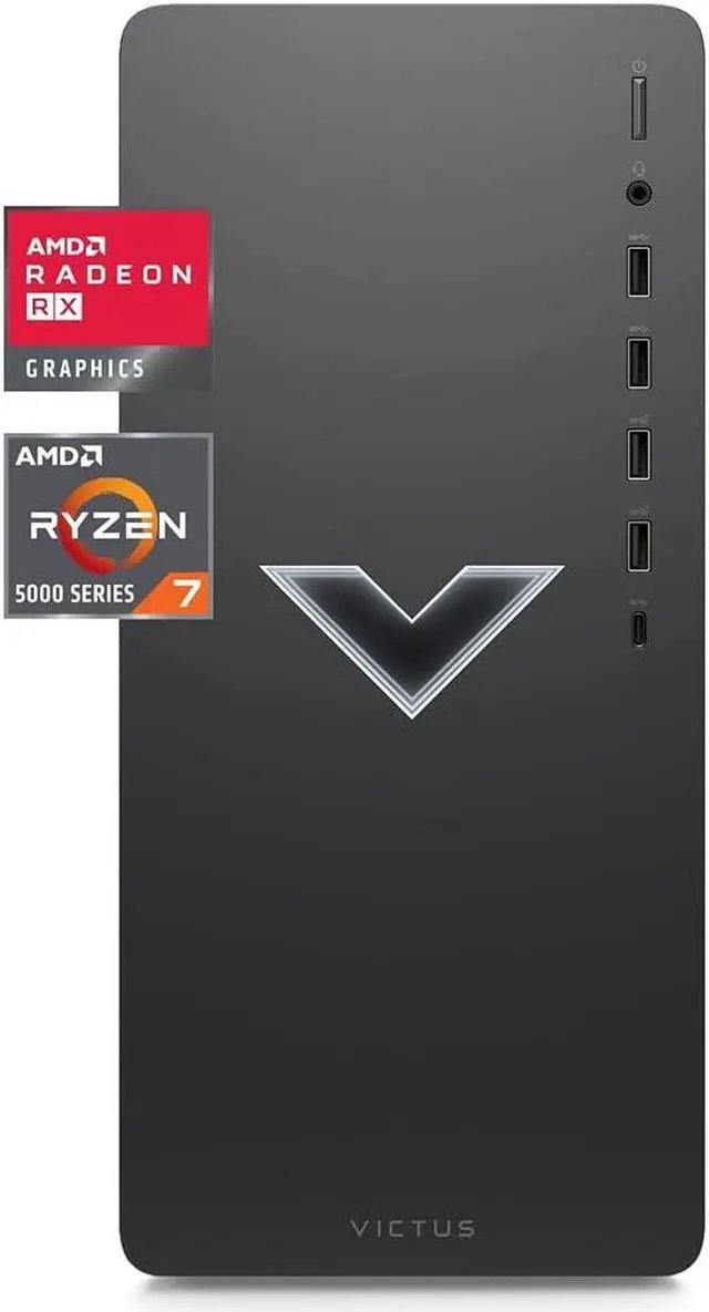 Alt view image 2 of 6 - HP - Victus 15L Gaming Desktop - AMD Ryzen 7 5700G - 16GB Memory - AMD Radeon RX 6600XT - 512GB SSD - Mica silver (TG02-0130)