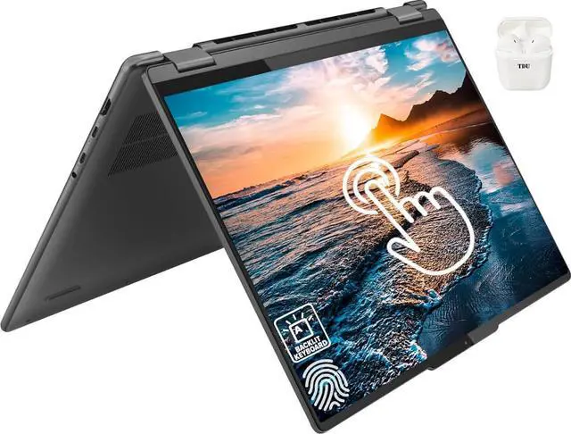 Main image of Lenovo Yoga 7i 16 Inch 2 in 1 Business Laptop, WUXGA FHD Touchscreen, 13th Gen Intel i7-1355U, 16GB DDR5 RAM, 512GB SSD, Windows 11 Pro, Intel Iris Xe Graphics, Backlit Keyboard, Grey, TDU