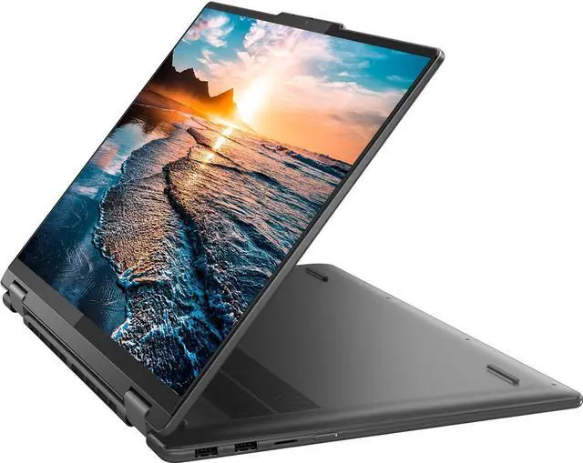 Alt view image 2 of 5 - Lenovo Yoga 7i 16 Inch 2 in 1 Business Laptop, WUXGA FHD Touchscreen, 13th Gen Intel i7-1355U, 16GB DDR5 RAM, 512GB SSD, Windows 11 Pro, Intel Iris Xe Graphics, Backlit Keyboard, Grey, TDU