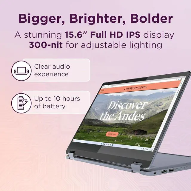 Alt view image 3 of 5 - Lenovo IdeaPad Flex 3i Chromebook Laptop, Intel® UHD Graphics, 15.6 FHD Display, Intel Pentium N6000, 8GB RAM, 128GB SSD, 1920x1080 px, Touchscreen, Chrome OS, Abyss Blue (82T3001NUS)