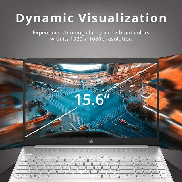 Alt view image 4 of 5 - HP 15.6" HD Touchscreen Laptop, 12th Gen Intel Core i3-1215U Processor, 8GB RAM, 256GB PCIe SSD, Intel UHD Graphics, Fingerprint Reader, HD Webcam, Windows 11, Natural Silver, 32GB Hotface USB Card