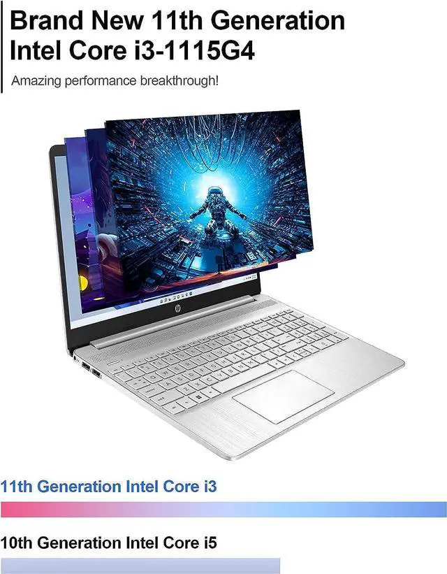 Alt view image 3 of 5 - HP 2023 Newest 15.6" Touchscreen Laptop, Intel Core i3-1115G4 Processor Up to 4.1GHz, 16GB RAM, 512GB SSD, Intel Iris Xe Graphics, Thin  and  Portable, 11 H Battery Life, Anti-Glare, Wind (4K0V0NECE1)
