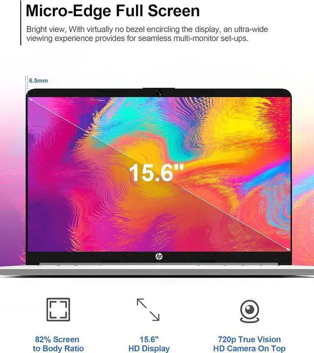 Alt view image 5 of 5 - HP 2023 Newest 15.6" Touchscreen Laptop, Intel Core i3-1115G4 Processor Up to 4.1GHz, 16GB RAM, 512GB SSD, Intel Iris Xe Graphics, Thin  and  Portable, 11 H Battery Life, Anti-Glare, Wind (4K0V0NECE1)