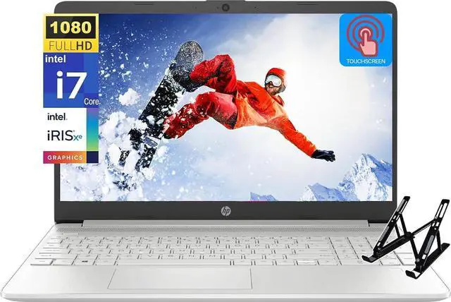 Main image of HP 2024 Newest Touchscreen Laptop, 15.6" FHD Display, Intel Core i7-1255U Processor(10-Core, Up to 4.7GHz), 32GB RAM, 1TB SSD, Intel Iris Xe Graphics, WiFi, Webcam, Win 11 S, Laptop Stand (HPi7Laptop)