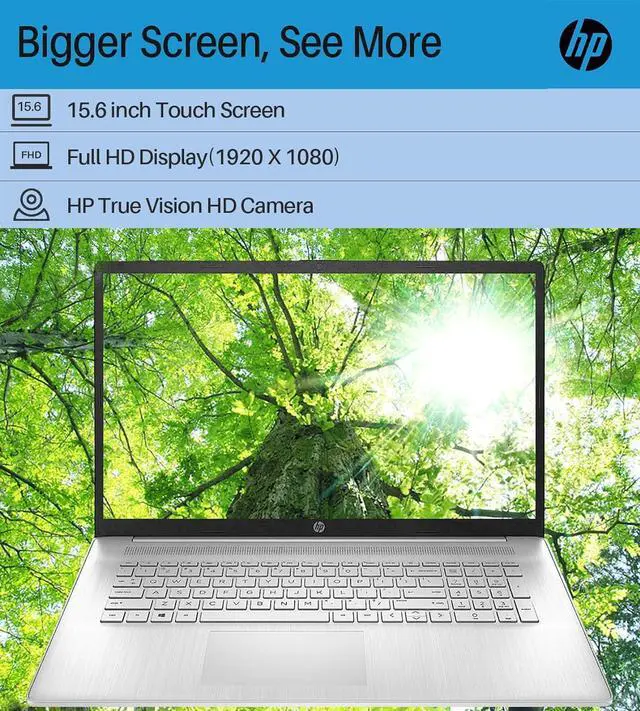 Alt view image 5 of 5 - HP 2024 Newest Touchscreen Laptop, 15.6" FHD Display, Intel Core i7-1255U Processor(10-Core, Up to 4.7GHz), 32GB RAM, 1TB SSD, Intel Iris Xe Graphics, WiFi, Webcam, Win 11 S, Laptop Stand (HPi7Laptop)