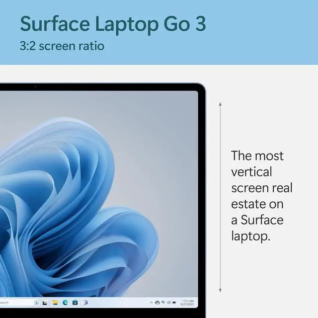 Alt view image 3 of 5 - Microsoft Surface Laptop Go 3 (2023) - 12.4" Touchscreen, Thin  and  Lightweight, Intel Core i5, 8GB RAM, 256GB SSD SSD, with Windows 11, Ice Blue Color Copilot (XK1-00059)
