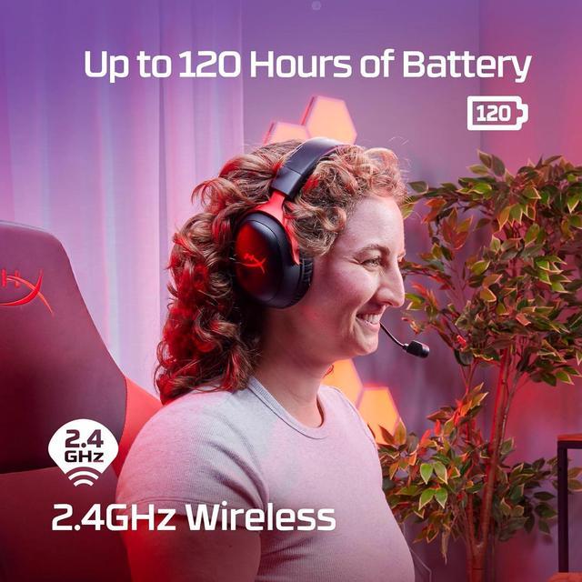 Alt view image 2 of 5 - HyperX Cloud III Wireless  Gaming Headset for PC, PS5, PS4, up to 120-hour Battery, 2.4GHz Wireless, DTS Spatial Audio, 53mm Angled Drivers, Memory Foam, Durable Frame, 10mm Microphone, B (77Z45AA)
