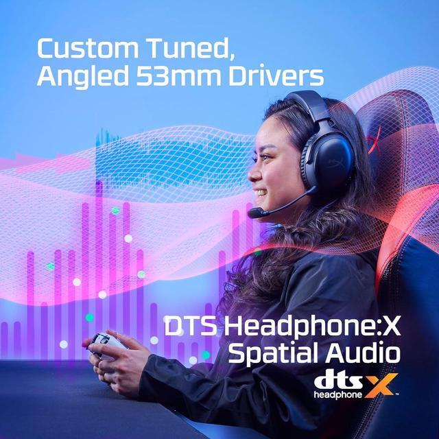 Alt view image 4 of 5 - HyperX Cloud III Wireless  Gaming Headset for PC, PS5, PS4, up to 120-hour Battery, 2.4GHz Wireless, DTS Spatial Audio, 53mm Angled Drivers, Memory Foam, Durable Frame, 10mm Microphone, B (77Z45AA)