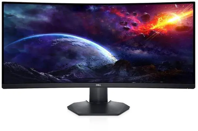 Alt view image 3 of 5 - Dell S3422DWG Curved Gaming Monitor - 34-inch WQHD (3440x1440) 1800R Curved Display, 144Hz Refresh Rate (DisplayPort), VESA Display HDR 400, 90% DCI-P3, HDMI/DisplayPort/USB Connectivity - Bla (2NOF4)