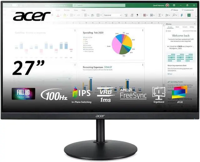 Alt view image 10 of 14 - Acer CB272 Ebmiprx 27 inch. 1920X1080 IPS Display, 2 x 2.0W Integrated Speakers, HDMI 1.4, VGA