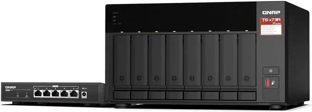 Alt view image 6 of 15 - QNAP DESKTOP 8-BAY NAS/ISCSI IP-SAN, AMD RYZEN V1000 SERIES V1500B 4C/8T 2.2 GHZ