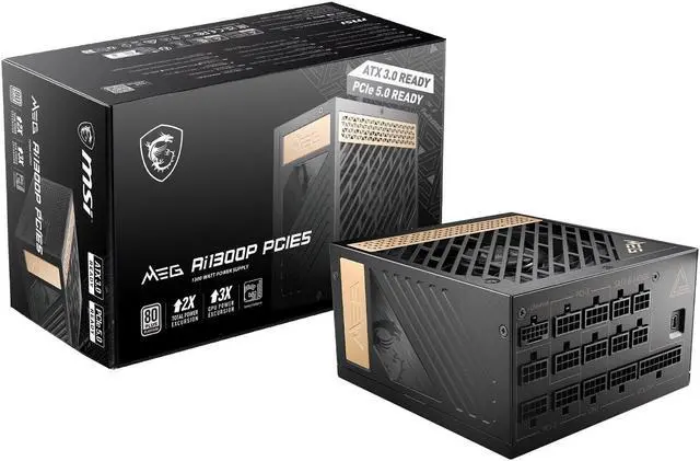 MSI MEG Ai1300P ATX3.0 1300W電源ユニット MSI初のPCIe 5.0およびATX3.0対応のATX電源ユニット「MEG