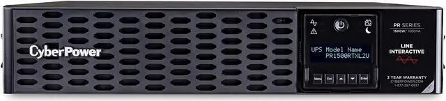 Alt view image 2 of 20 - CyberPower PR1500RTXL2UCN - UPS - 2U - line-interactive - 100/110/120/125 VAC - 1500Watt - 1500VA - USB, Serial, SNMP, Relay, Cloud, EPO - 8 NEMA 5-15R - Black